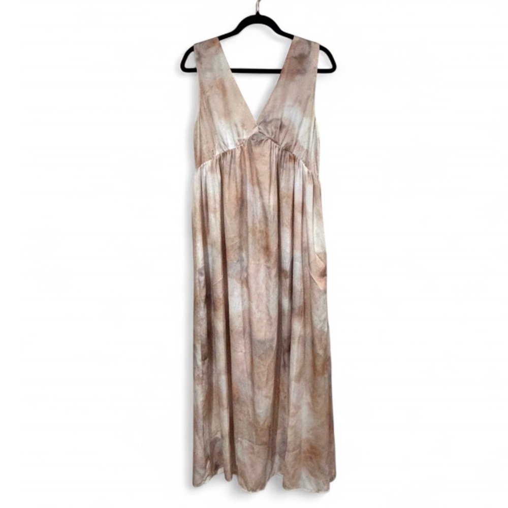 H&M Abstract Watercolor V-Neck Flowy Maxi Dress NWT Medium Boho Wedding Guest
